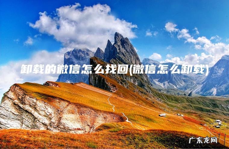 卸载的微信怎么找回(微信怎么卸载)