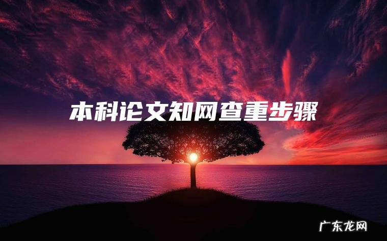 本科论文知网查重步骤