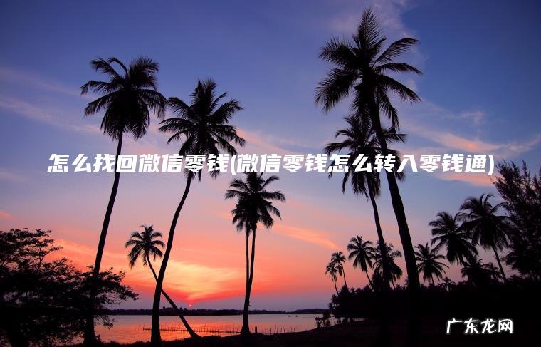 微信零钱怎么转入零钱通 怎么找回微信零钱