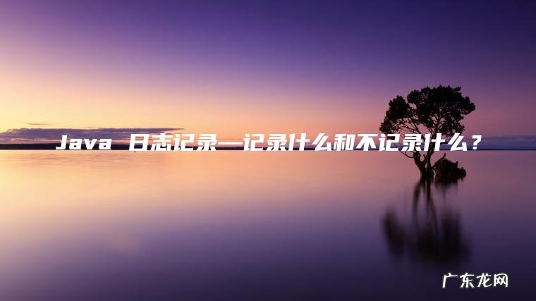 Java 日志记录—记录什么和不记录什么？