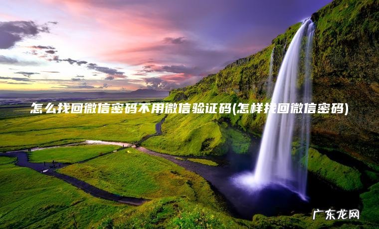 怎么找回微信密码不用微信验证码(怎样找回微信密码)