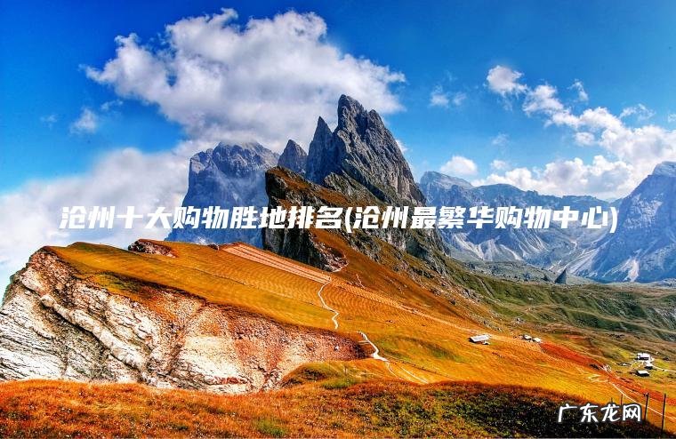 沧州十大购物胜地排名(沧州最繁华购物中心)