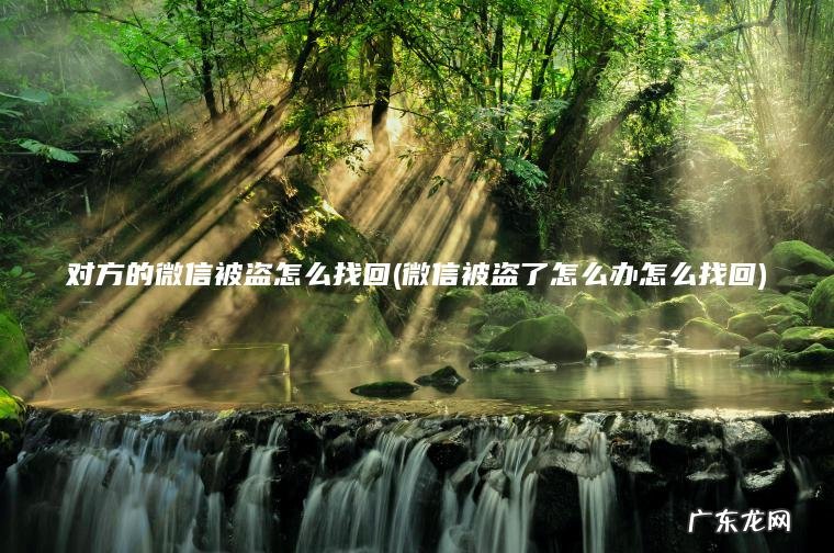 对方的微信被盗怎么找回(微信被盗了怎么办怎么找回)
