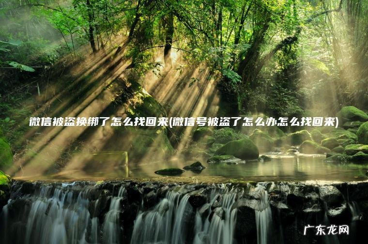 微信被盗换绑了怎么找回来(微信号被盗了怎么办怎么找回来)