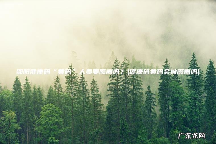 邵阳健康码“黄码”人员要隔离吗？(健康码黄码会被隔离吗)