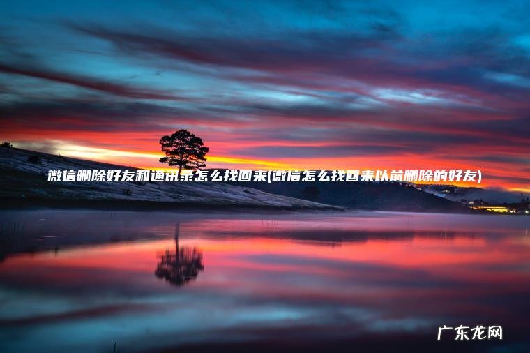 微信删除好友和通讯录怎么找回来(微信怎么找回来以前删除的好友)