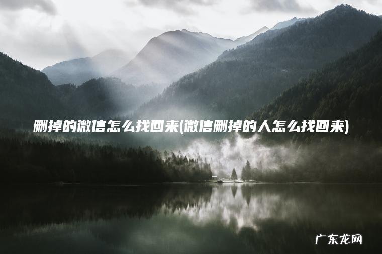 删掉的微信怎么找回来(微信删掉的人怎么找回来)