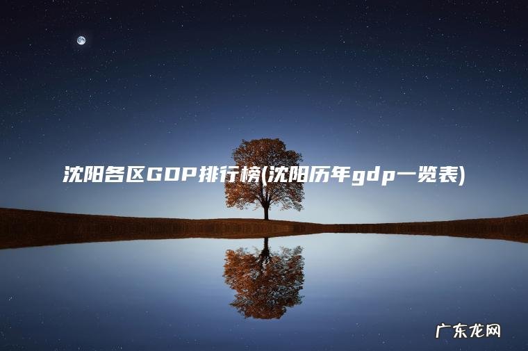 沈阳各区GDP排行榜(沈阳历年gdp一览表)