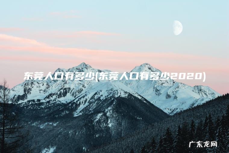 东莞人口有多少(东莞人口有多少2020)