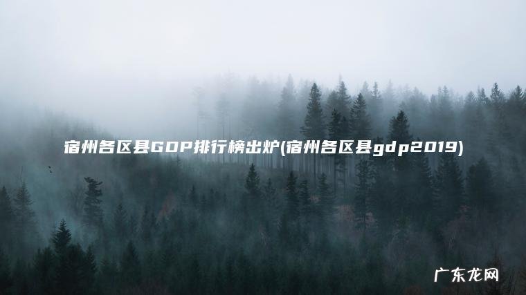 宿州各区县GDP排行榜出炉(宿州各区县gdp2019)