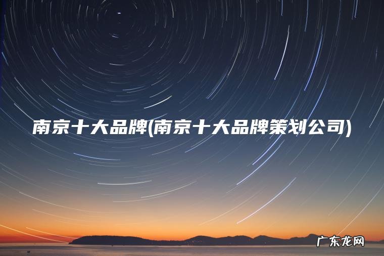 南京十大品牌(南京十大品牌策划公司)