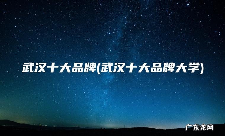 武汉十大品牌(武汉十大品牌大学)