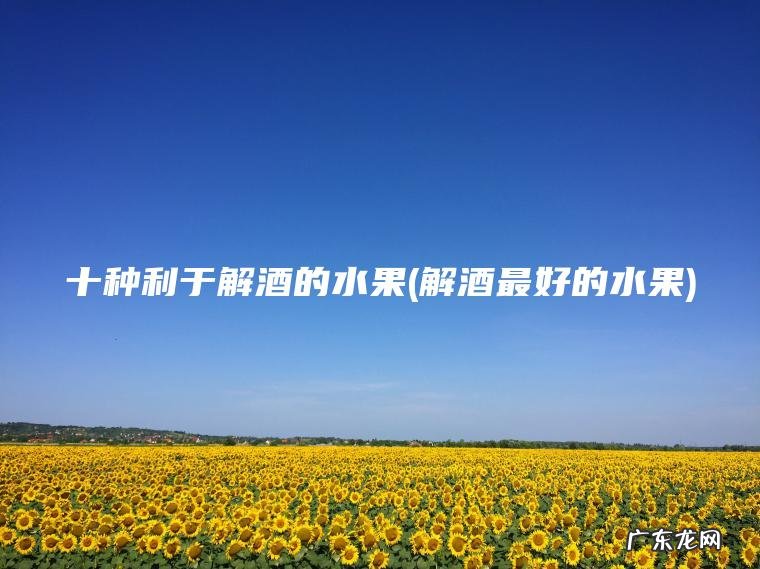 十种利于解酒的水果(解酒最好的水果)