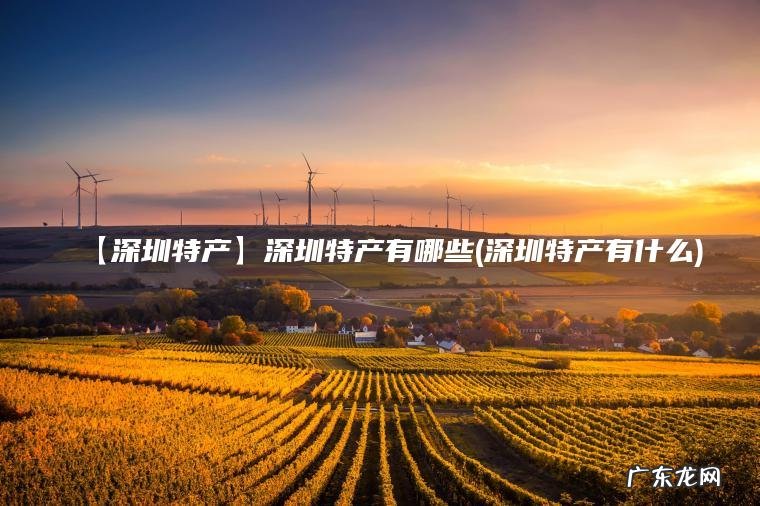 【深圳特产】深圳特产有哪些(深圳特产有什么)