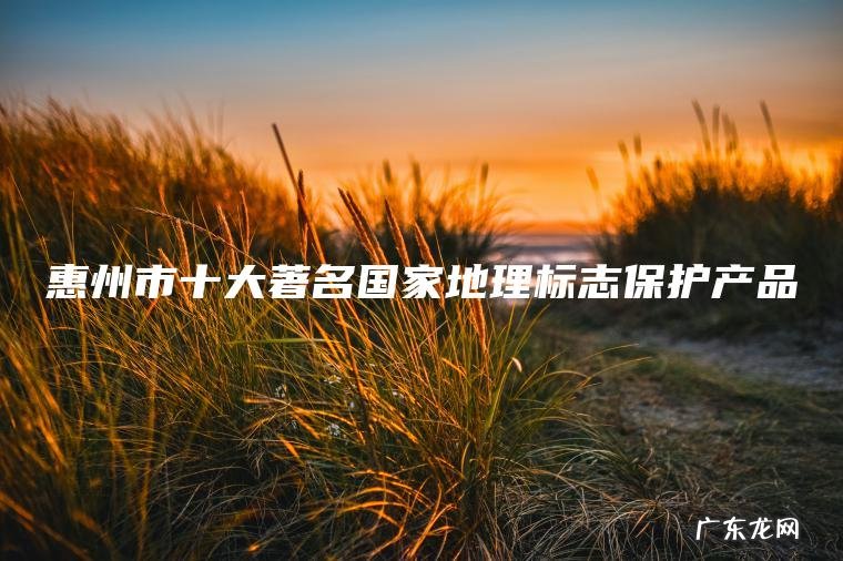 惠州市十大著名国家地理标志保护产品