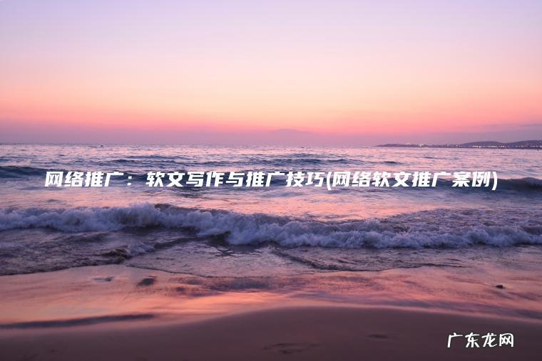 网络推广：软文写作与推广技巧(网络软文推广案例)