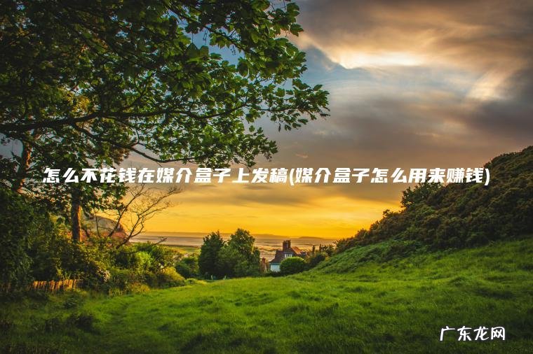 怎么不花钱在媒介盒子上发稿(媒介盒子怎么用来赚钱)