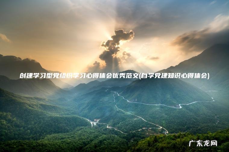 创建学习型党组织学习心得体会优秀范文(自学党建知识心得体会)