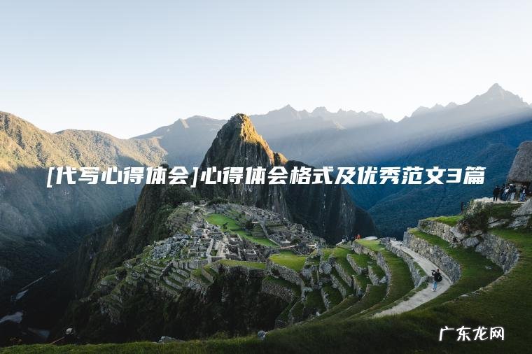 [代写心得体会]心得体会格式及优秀范文3篇