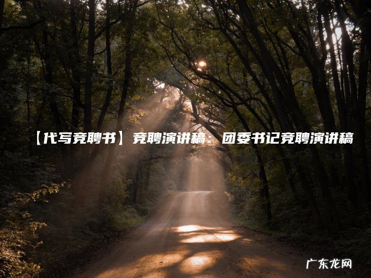 【代写竞聘书】竞聘演讲稿：团委书记竞聘演讲稿