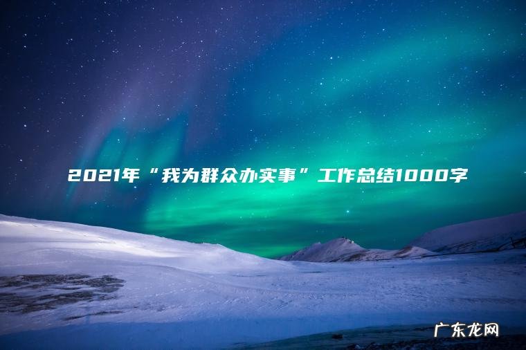  2021年“我为群众办实事”工作总结1000字