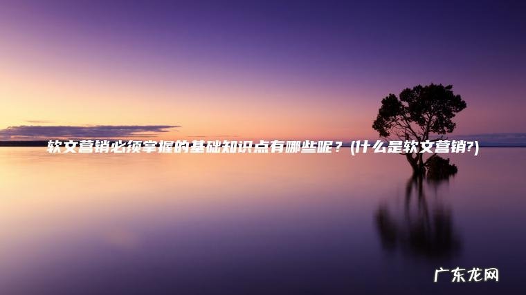 软文营销必须掌握的基础知识点有哪些呢？(什么是软文营销?)