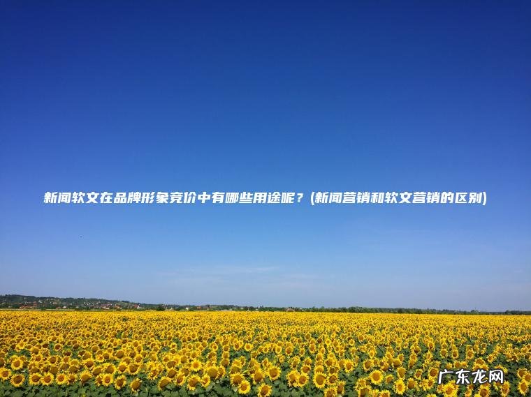 新闻软文在品牌形象竞价中有哪些用途呢？(新闻营销和软文营销的区别)