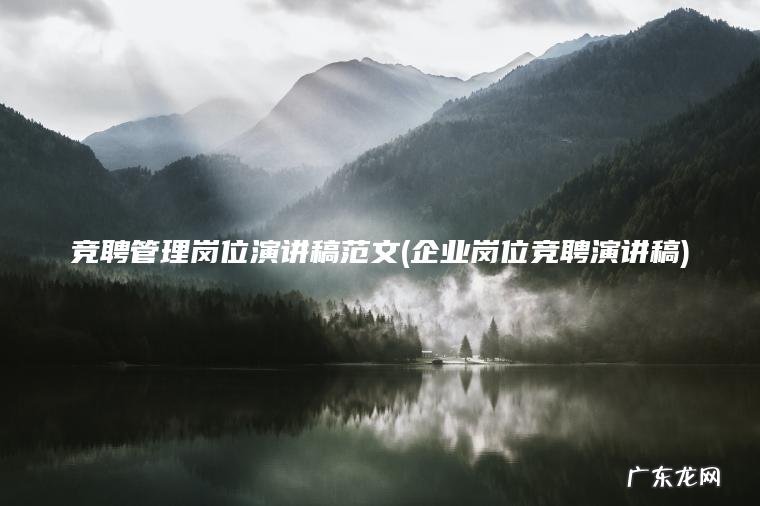 竞聘管理岗位演讲稿范文(企业岗位竞聘演讲稿)