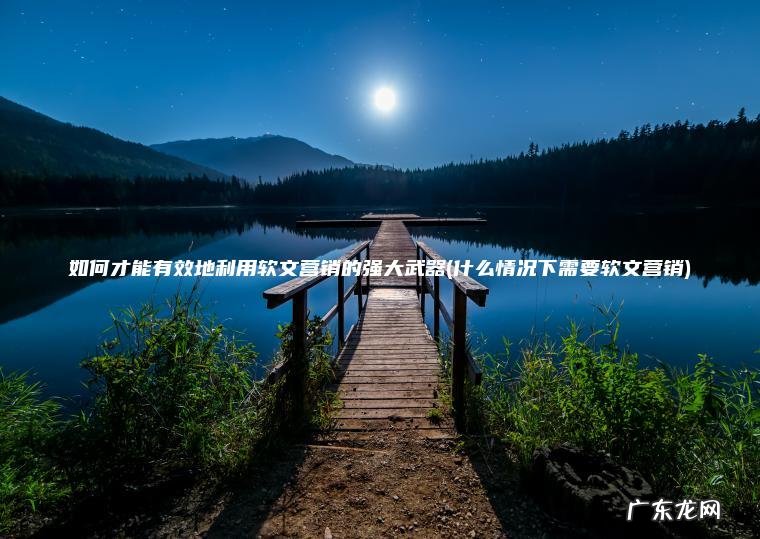 如何才能有效地利用软文营销的强大武器(什么情况下需要软文营销)