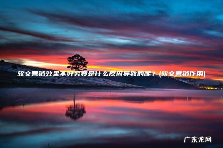 软文营销效果不好究竟是什么原因导致的呢？(软文营销作用)
