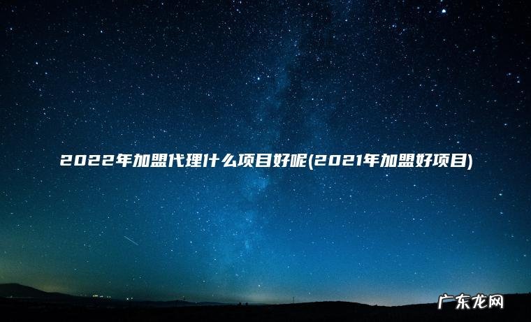 2022年加盟代理什么项目好呢(2021年加盟好项目)