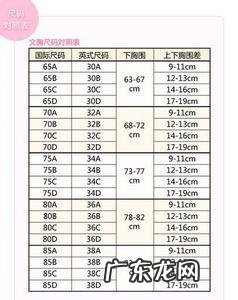 女士尺码对照表