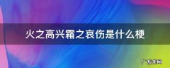火之高兴霜之哀伤是什么梗 霜之哀伤火之高兴风之优雅