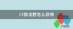 cf陈龙野有什么属性 CF陈龙野怎么获得