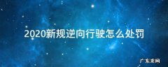 2020新规逆向行驶怎么处罚 城市道路逆向行驶怎么处罚2020