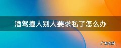酒驾撞到人可以私了吗 酒驾撞人别人要求私了怎么办