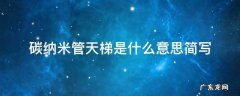 碳纳米管天梯指的是什么 碳纳米管天梯是什么意思简写