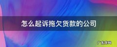 怎么起诉拖欠货款的公司 公司拖欠货款被起诉后果