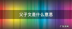 父子文指父为兄 父子文是什么意思