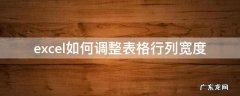 excel如何调整表格行列宽度 如何在excel中调整行和列的宽度