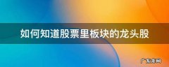 如何知道股票里板块的龙头股 如何知道哪个股票是板块龙头股