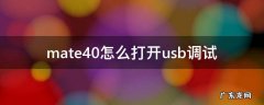 mate40怎么打开usb调试 mate30pro如何打开usb调试