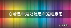 心若是牢笼处处是牢笼啥意思 心若是牢笼,处处是牢笼
