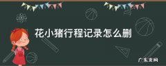 花小猪行程记录怎么删 花小猪行程记录怎么删苹果手机