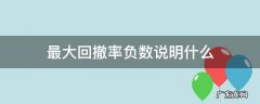 最大回撤率是负数表示什么 最大回撤率负数说明什么