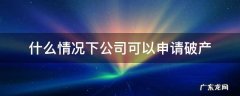 什么情况下公司可以申请破产 公司能申请破产吗?