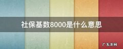 社保缴费基数8000是什么意思 社保基数8000是什么意思