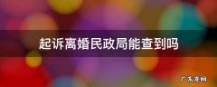 起诉离婚民政局能查到吗 离过婚的民政局能查到吗