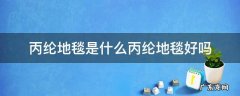 丙纶地毯和羊毛地毯 丙纶地毯是什么丙纶地毯好吗