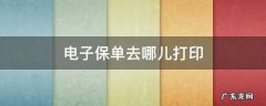 电子保单去哪里打印纸质保单 电子保单去哪儿打印